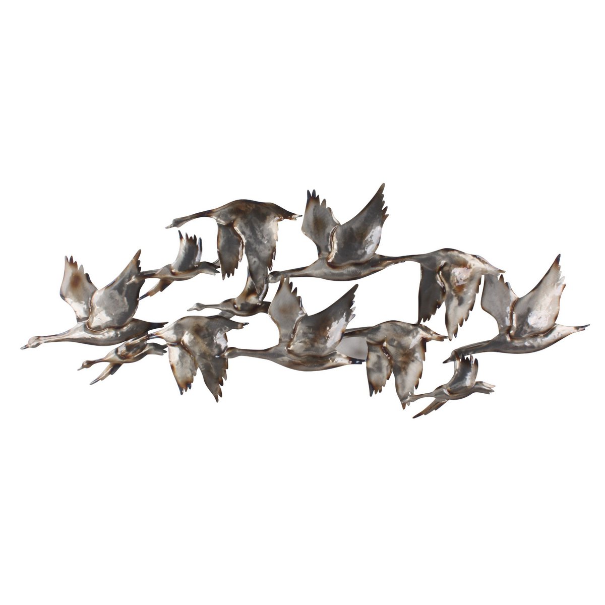 Vogelschwarm 100 x 44 cm Wanddeko Vögel Wandbild Metall Wand Dekoration 3D Artishoque