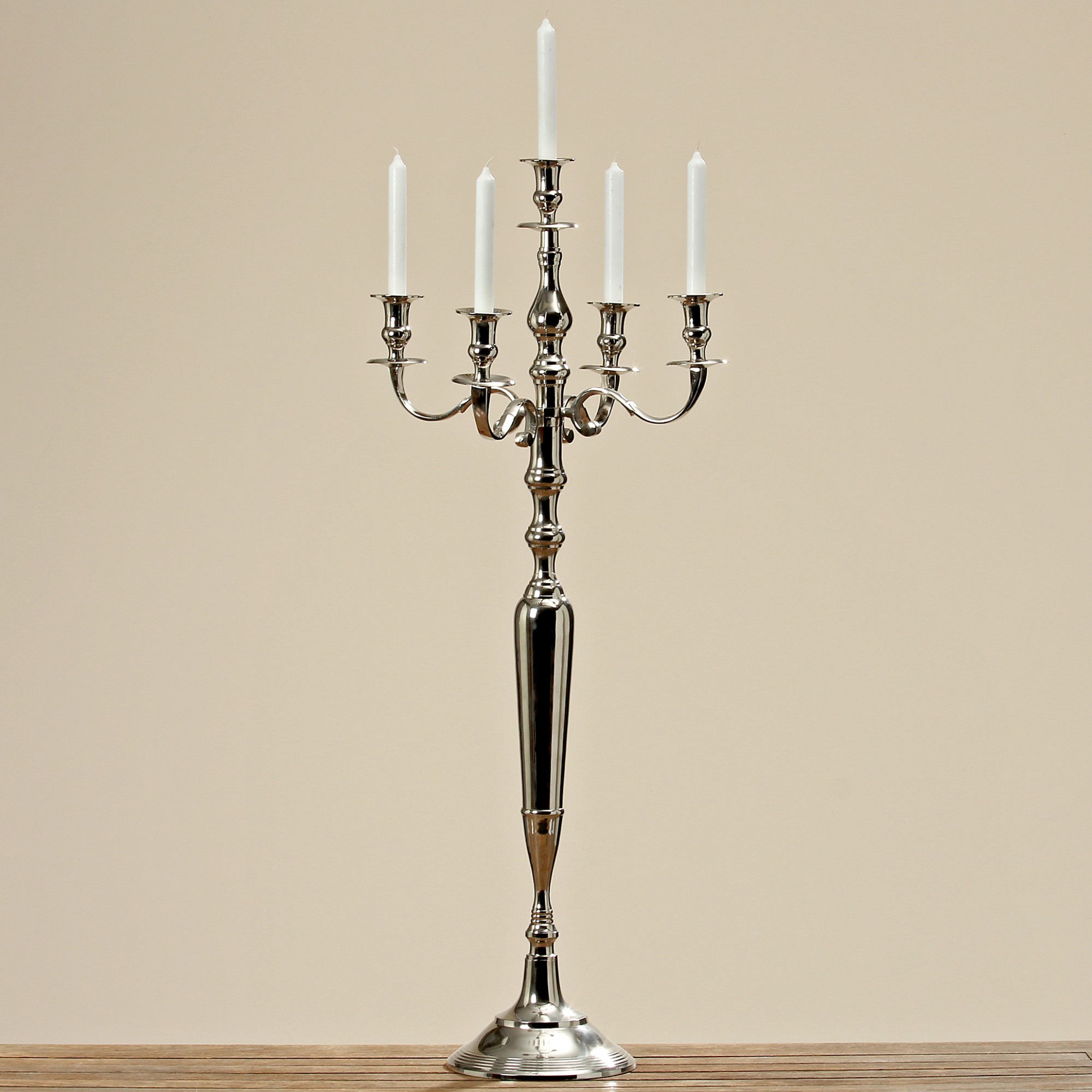 Kerzenleuchter Silber 100cm Antik Barock Metall Kerzenständer 