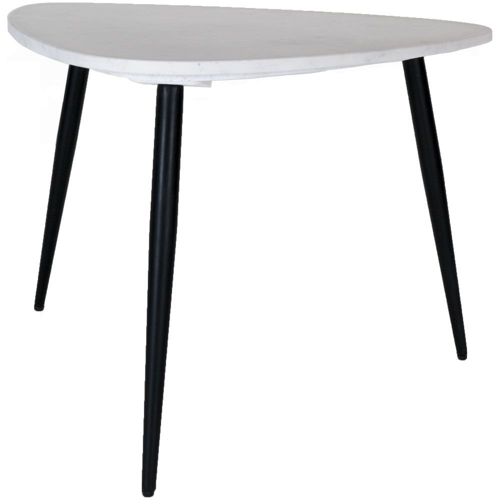 XL Beistelltisch Marmor 70cm Milou Weiß Schwarz Couchtisch Tisch