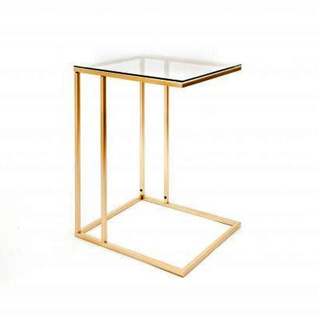 Beistelltisch Gold Glas Sophie Metall Laptoptisch Tisch Couchtisch