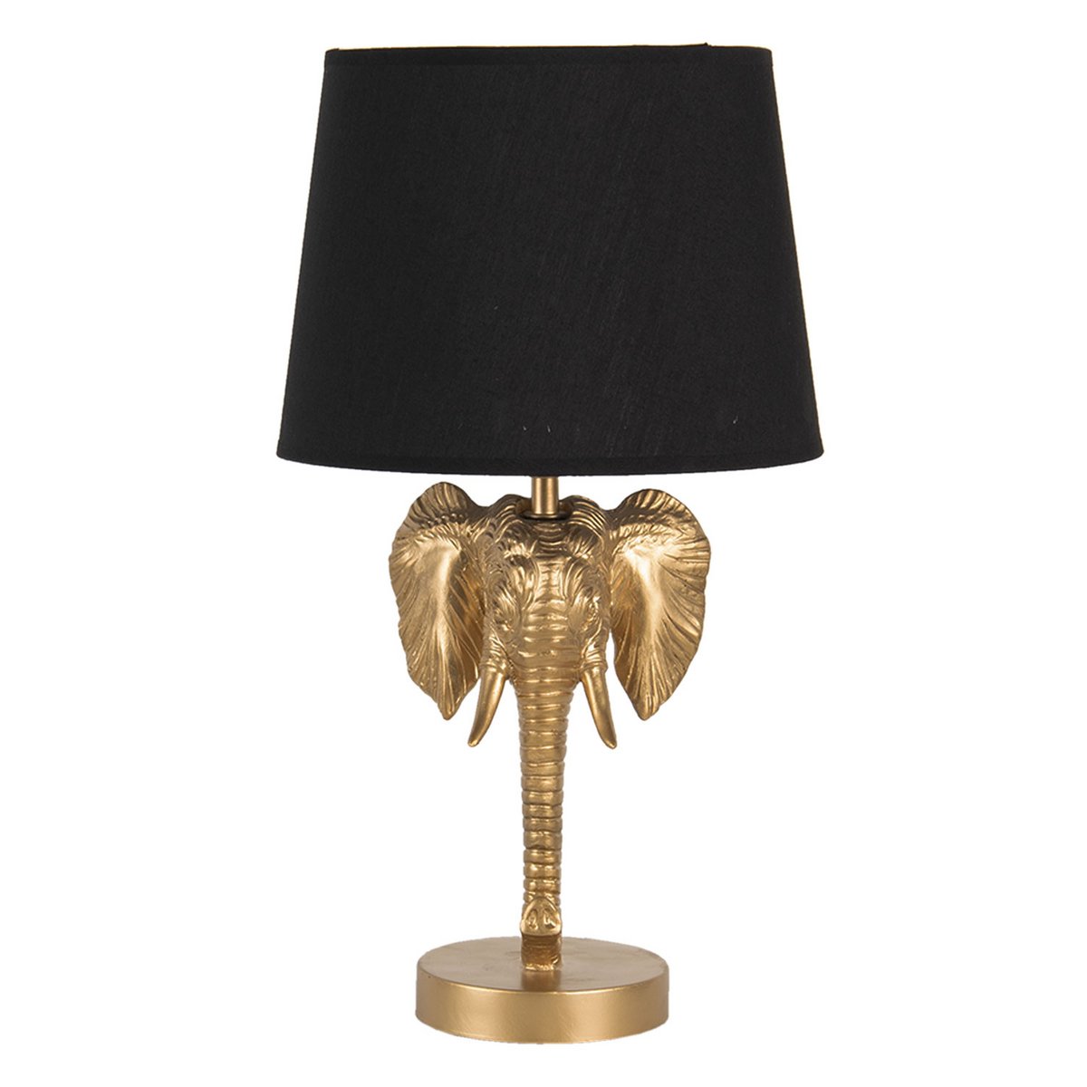 Tischlampe Lampe Elefant Gold Schwarz 41cm Elephant Tischleuchte