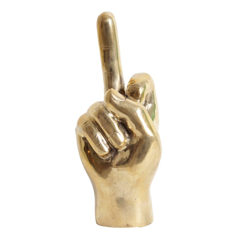 Mittelfinger Hand Modell Messing Gold Le Doigt d'Honneur Skulptur Figur