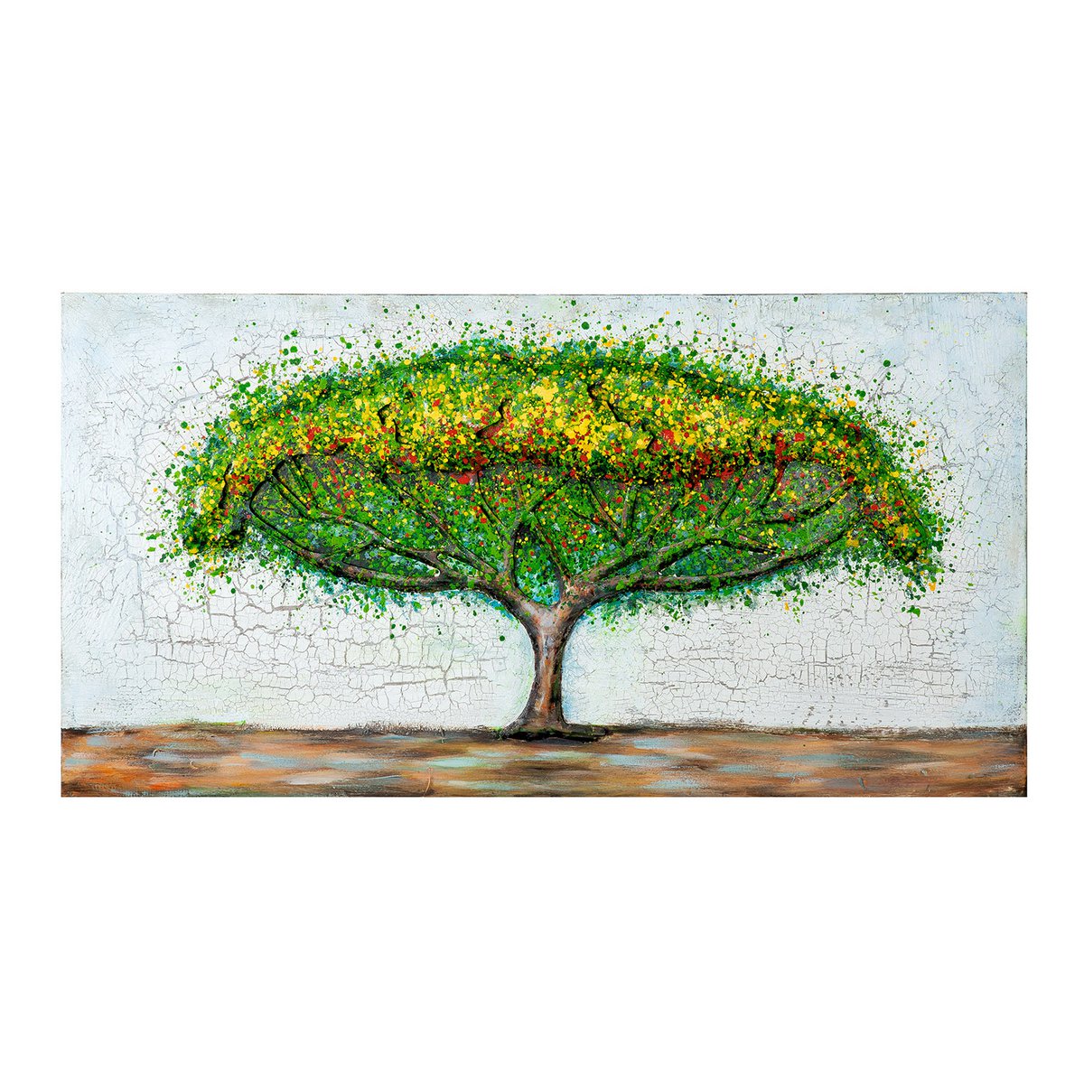 Gilde Wandbild Metall Bild Tree 120x60cm Baum Natur Gemälde