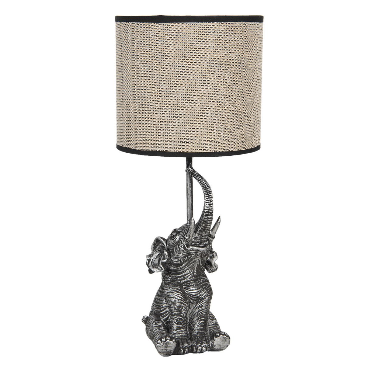 Tischleuchte Elefant Grau Ø 20x45 cm Tischlampe Lampe Clayre & Eef