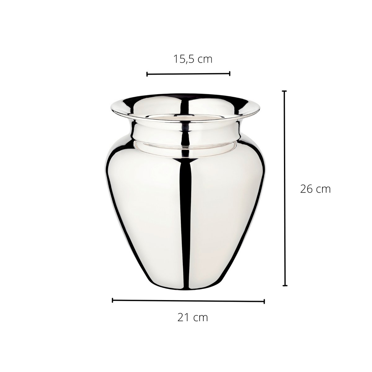EDZARD Vase Antonia, schwerversilbert, Höhe 26 cm, Durchmesser 23 cm, Öffnung Durchmesser 15 cm