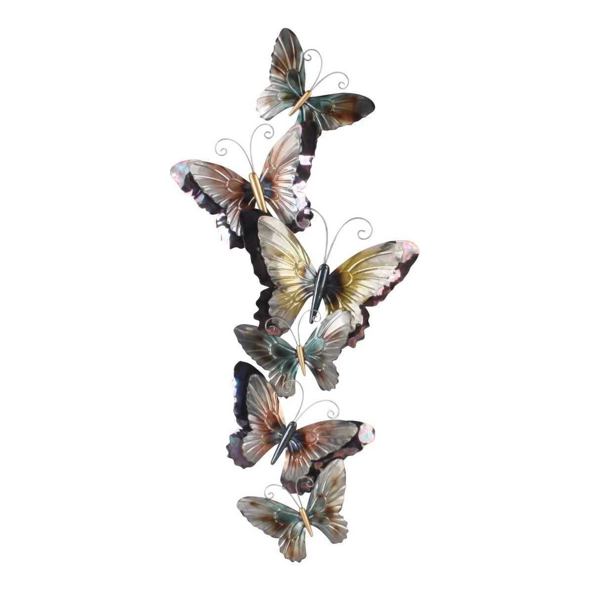 Steigend - 50x115 cm Wanddeko Schmetterlinge Wandbild Metall Wand Dekoration 3D Artishoque