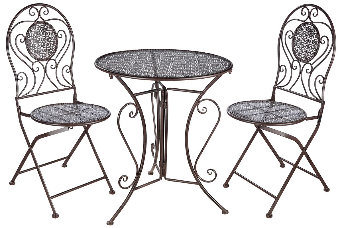 Tisch Set 2 Stühle Kleeblatt Casablanca Gartentisch Braun Gartenstuhl Garten Stuhl 