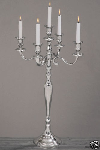 Kerzenleuchter 82cm Silber Antik Barock Metall Kerzenständer