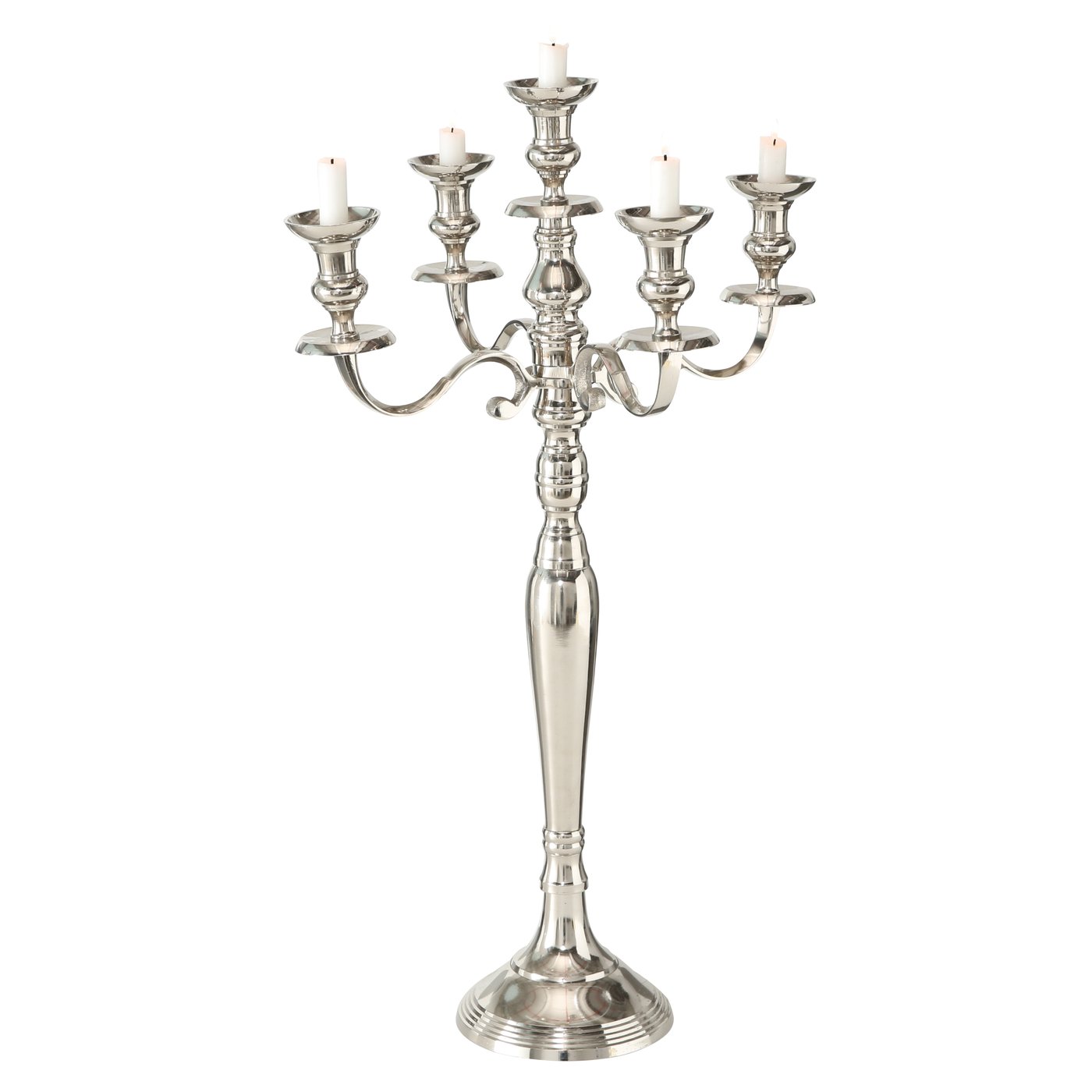 80cm Kerzenleuchter Victoria Silber 5er Antik Barock Kerzenständer Kerzenhalter 