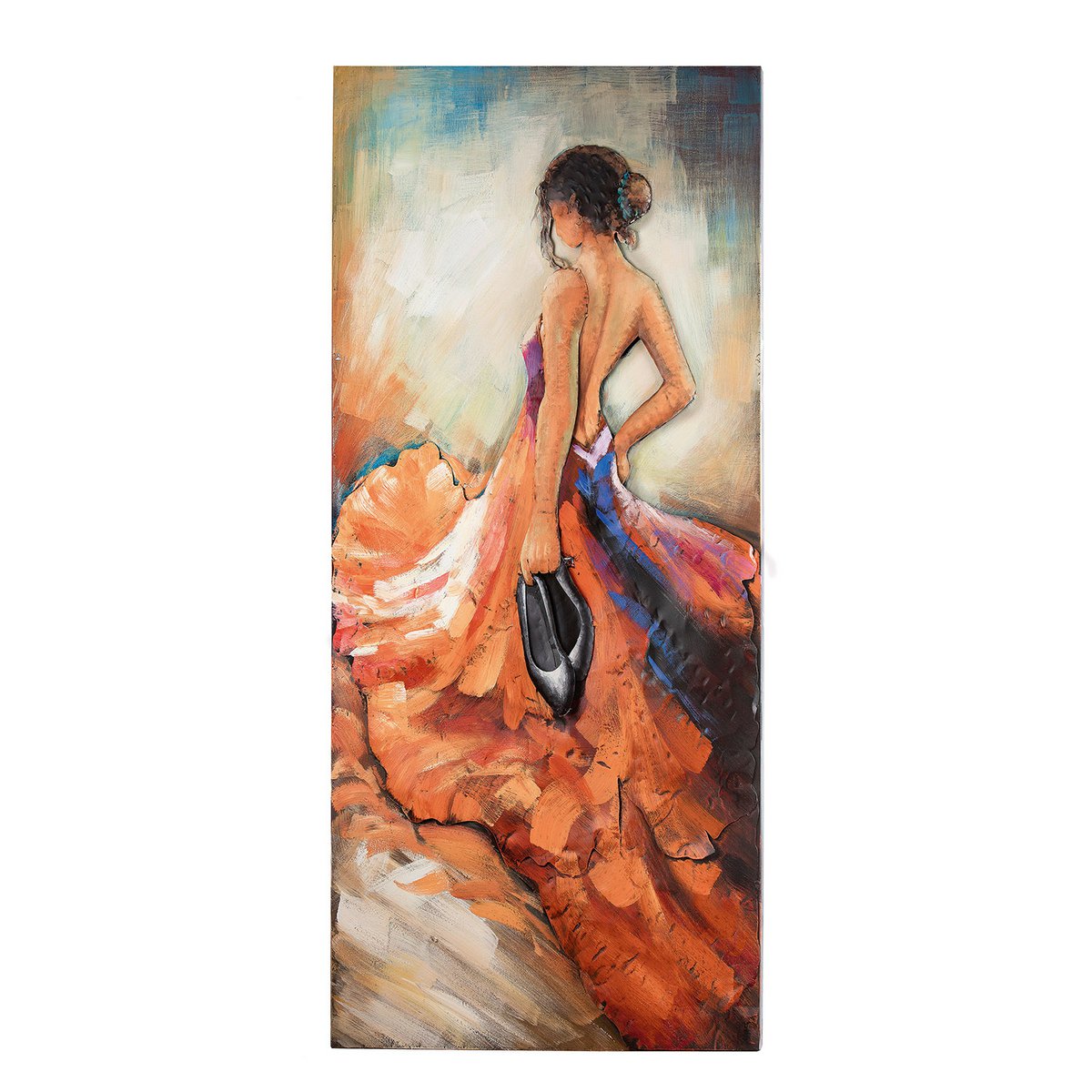 Gilde Wandbild Metall Bild Barefoot Tango 140x70cm Tänzerin Gemälde