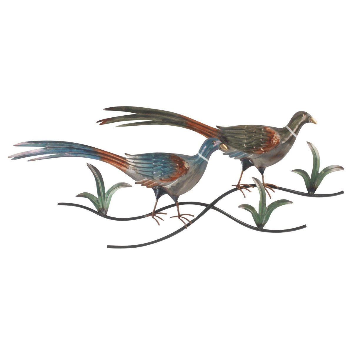 Paradies für Zwei – 76x32 cm Wanddeko Vögel Wandbild Metall Wand Dekoration 3D Artishoque