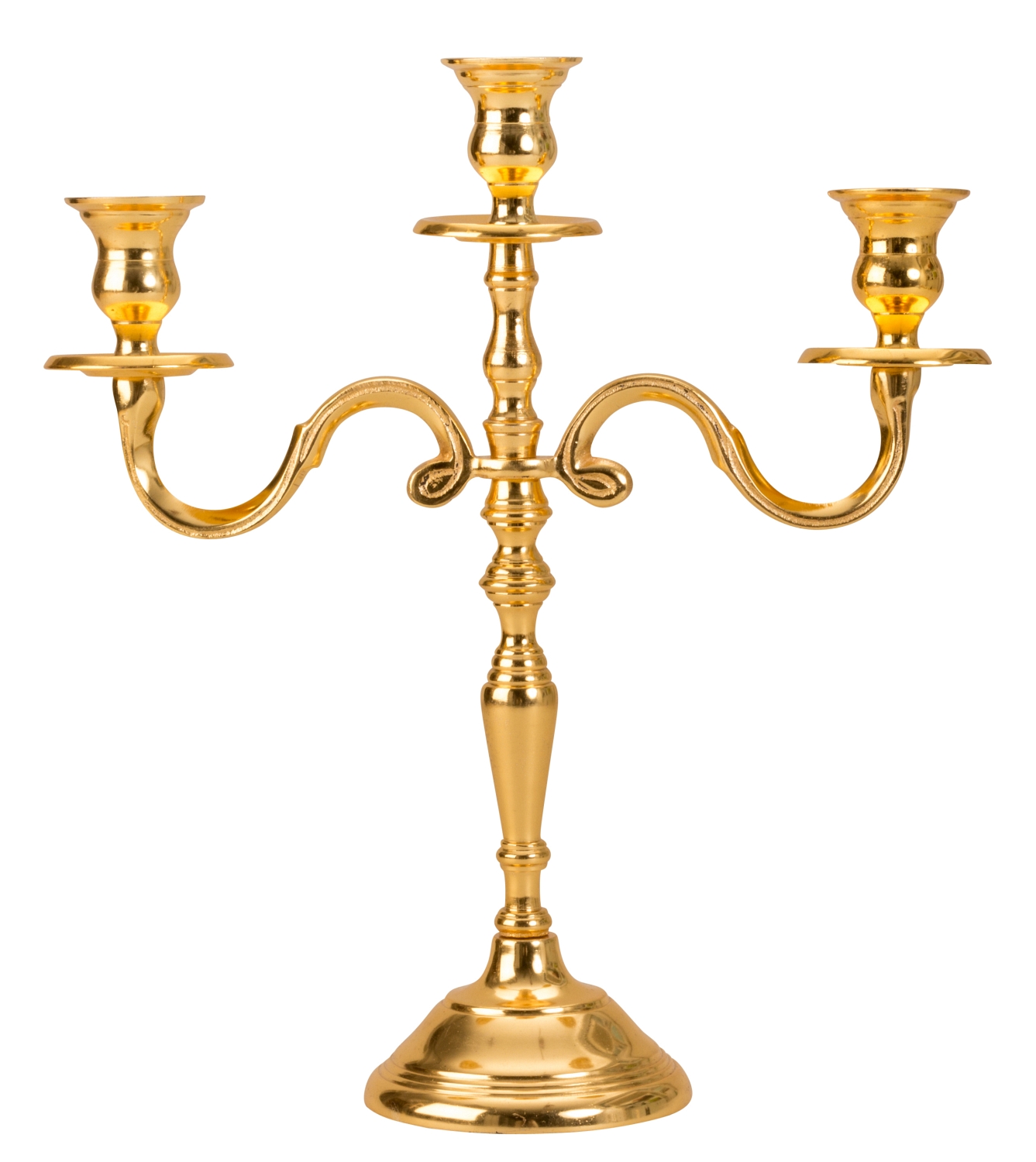Kerzenleuchter Gold 31cm 3 flammig Metall Kerzenständer Antik Barock