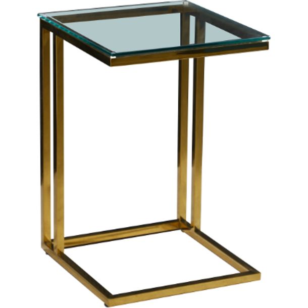 Beistelltisch Gold Glas Thilo Edelstahl Laptoptisch Tisch Couchtisch