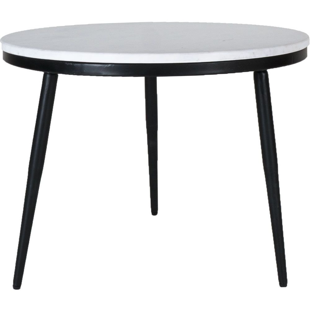 Beistelltisch Marmor rund 55cm Melle Weiß Schwarz Couchtisch Tisch 