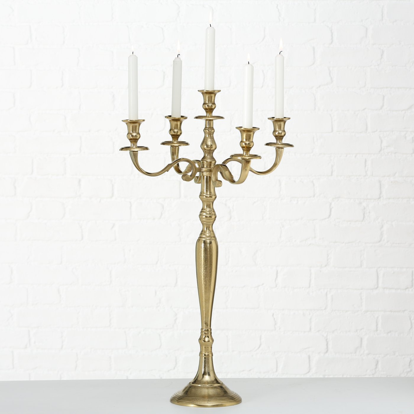 Kerzenständer Kerzenleuchter Gold 80cm Metall rau Antik Barock