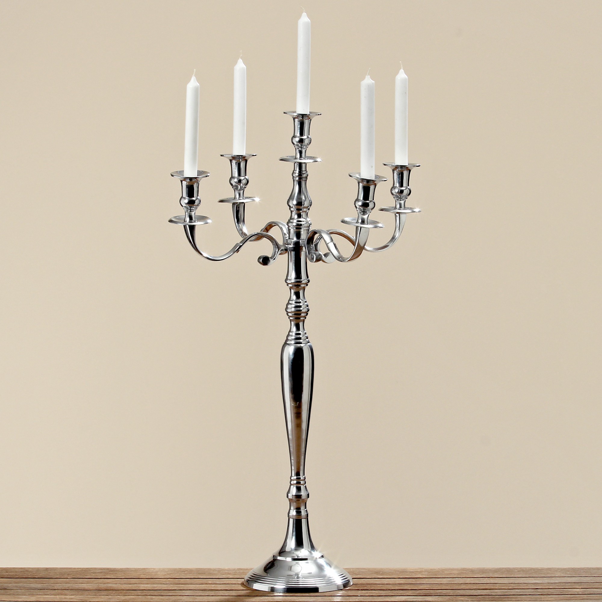 Kerzenleuchter Silber 77cm Antik Barock Metall Kerzenständer 