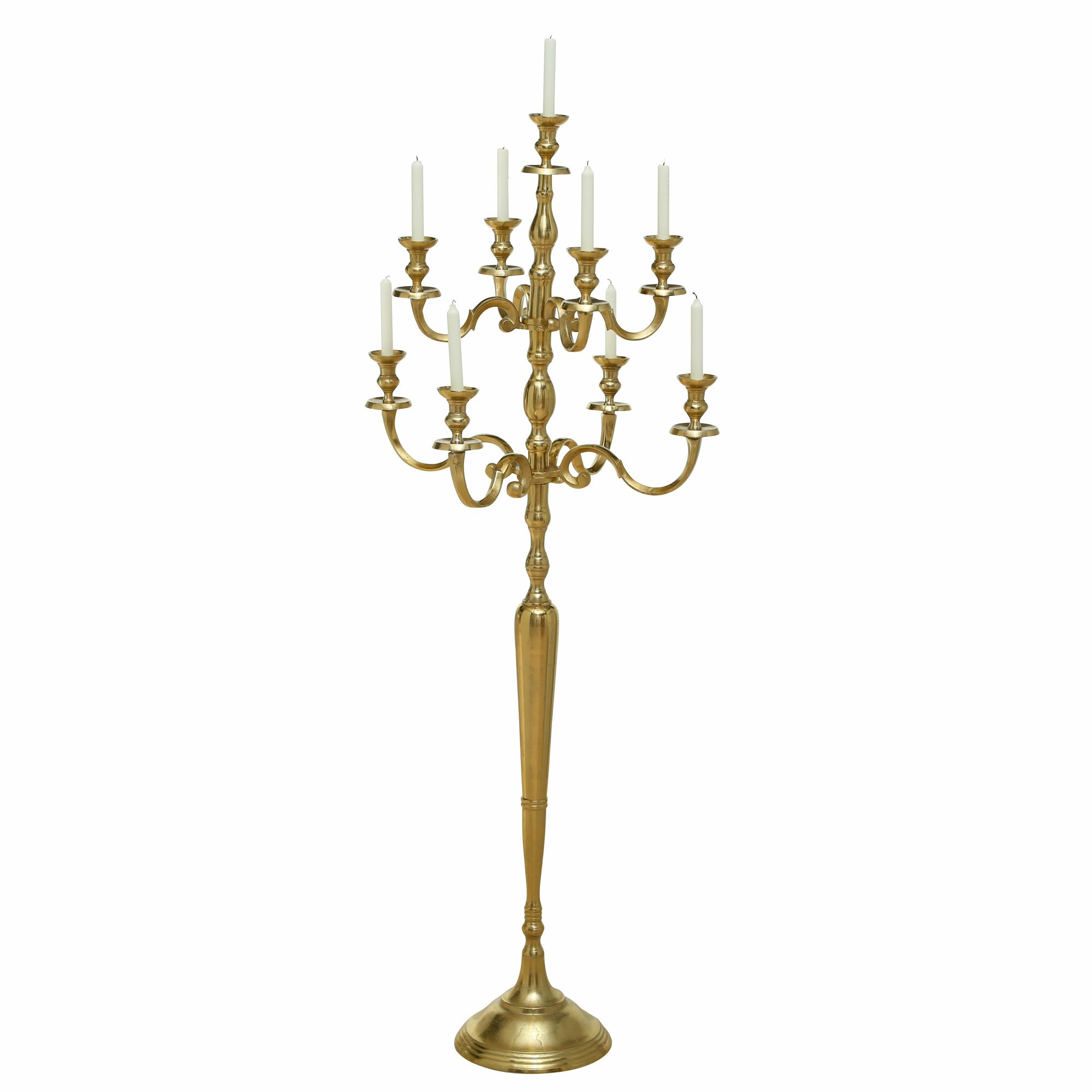 Schwerer XXL Kerzenleuchter Gold 180cm Candelaber Kerzenständer Barock Antik