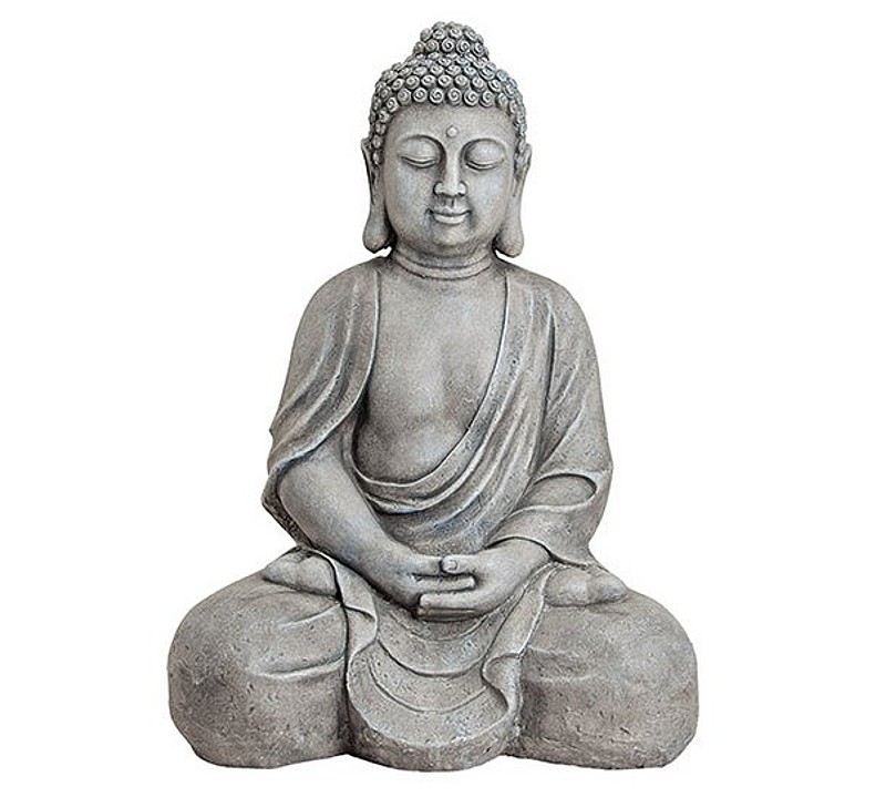 Buddha 70cm Grau Magnesia Figur Marmor Stein Modell Mönch