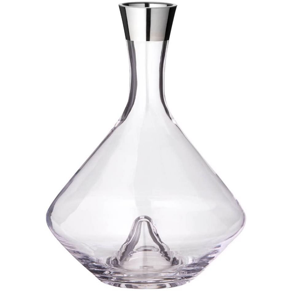 EDZARD Dekanter Karaffe Frederick, mundgeblasenes Kristallglas mit Platinrand, H 27 cm, Füllmenge 2,1 Liter