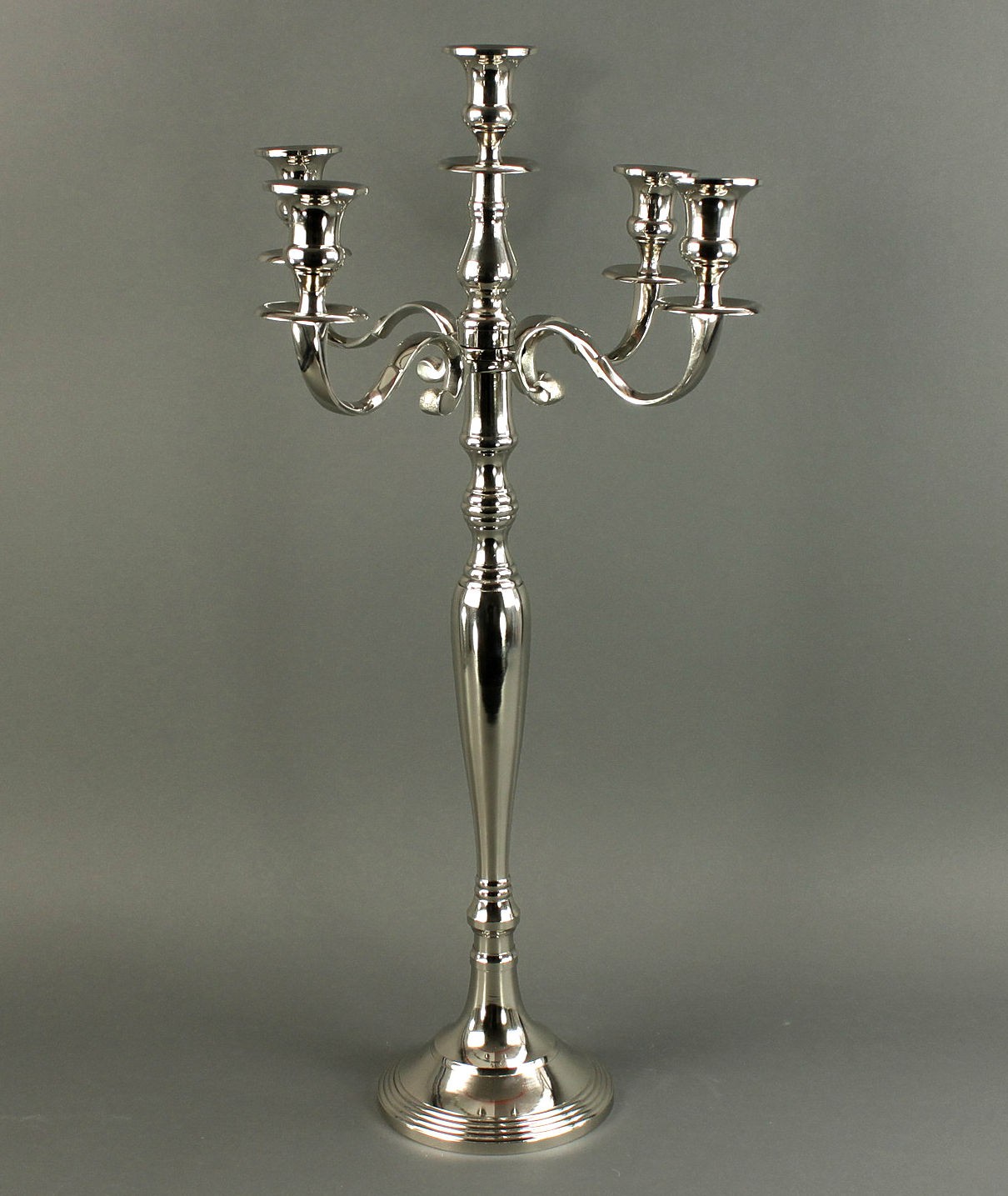 Kerzenleuchter 78cm Silber Antik Barock Metall Kerzenständer