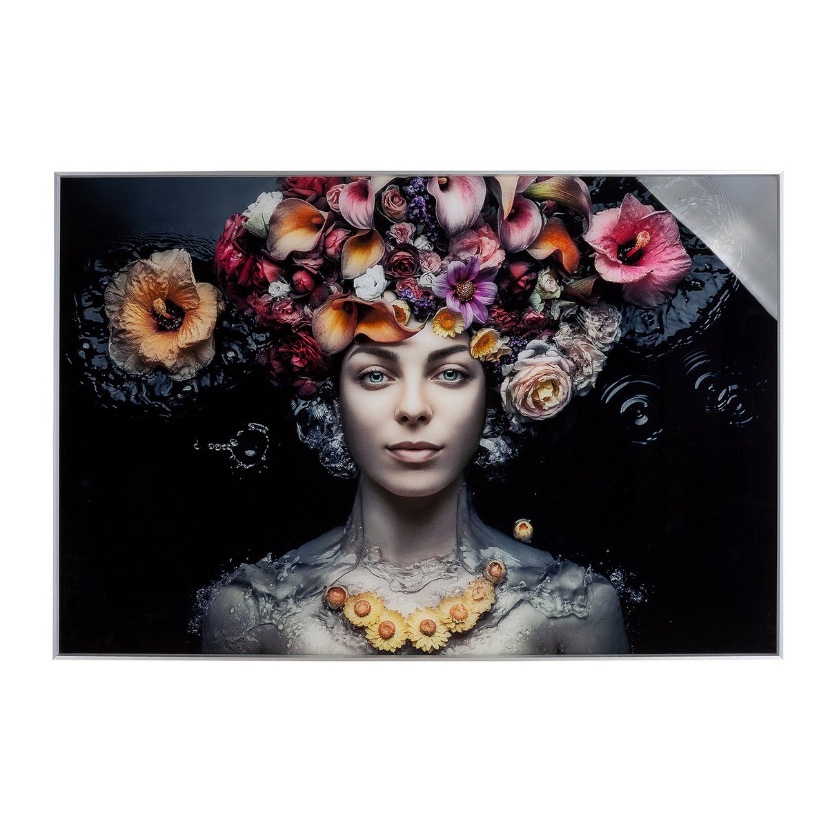 Gilde Wandbild Acryl Bild Maikönigin 120x80cm Frau Blumen 