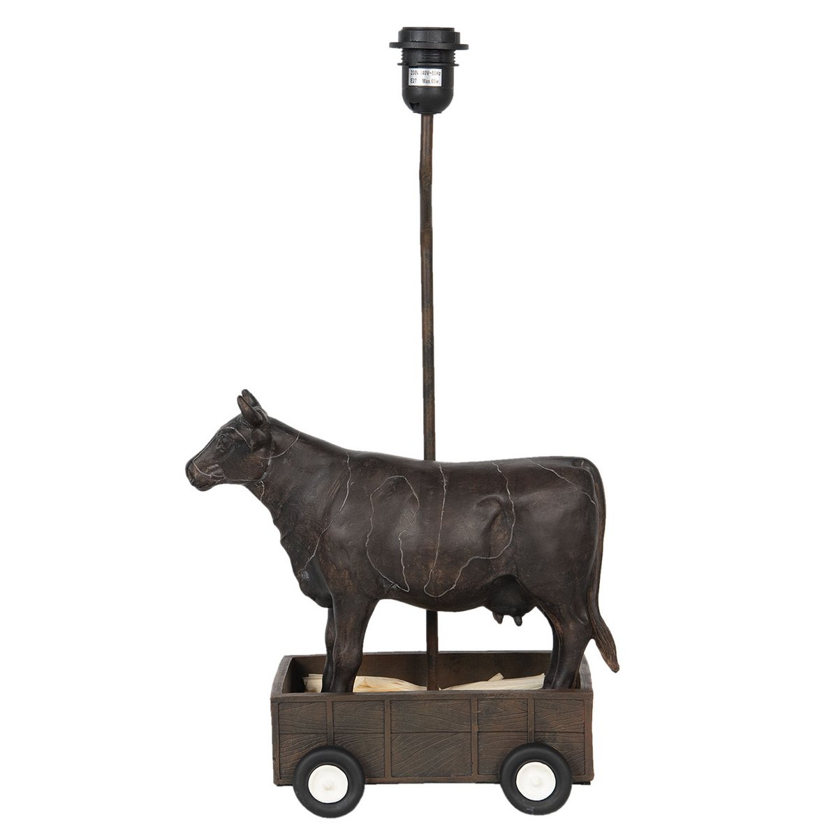 Lampensockel Tischleuchte Kuh Schwarz 35x20x56 cm Tischlampe Lampe Clayre & Eef