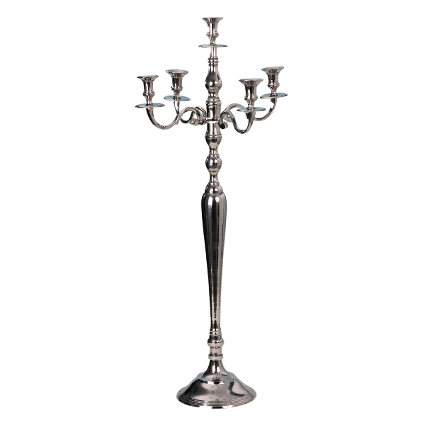 Edler Kerzenleuchter 105cm Silber Antik Barock Metall Kerzenständer 