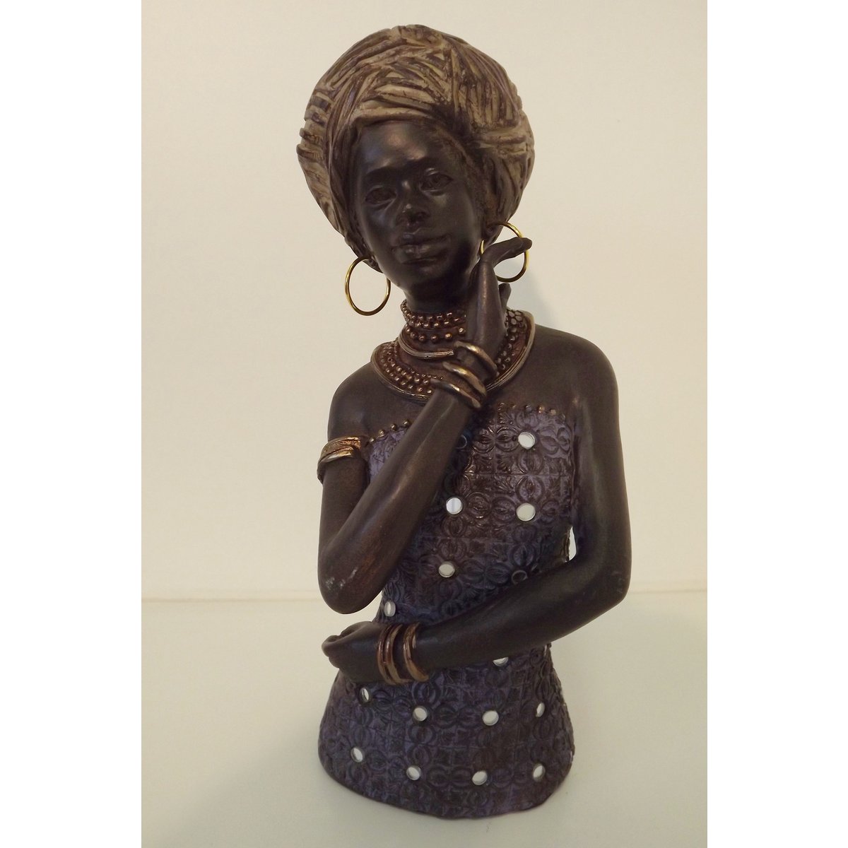 Edle afrikanische Frau Büste 27cm Afrika Figur Afrikanerin Modell