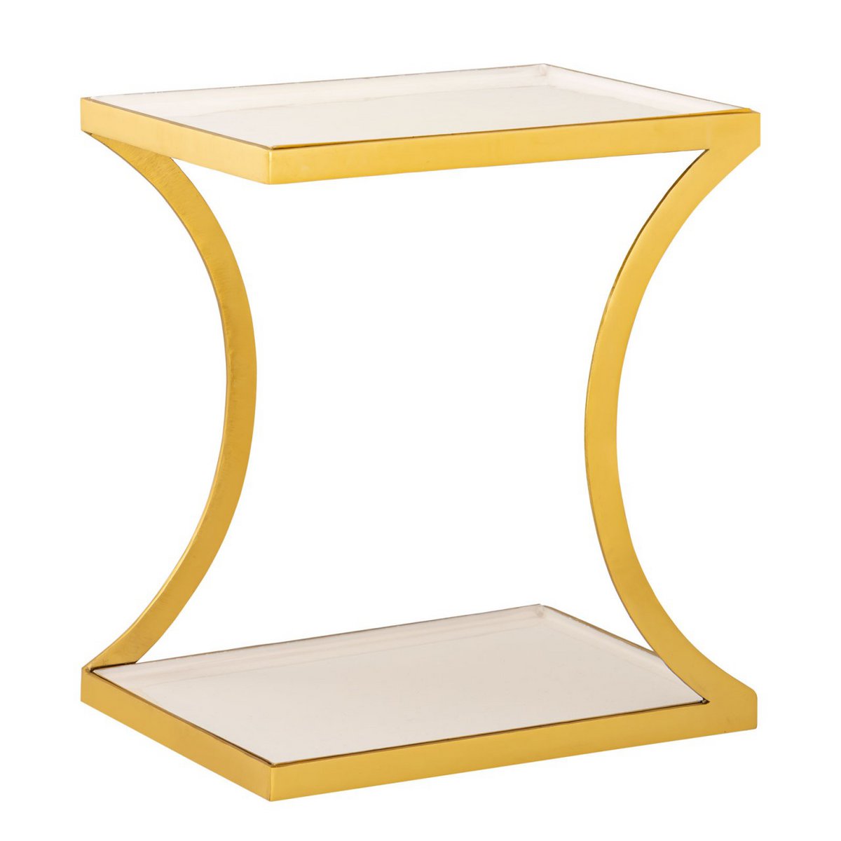 Beistelltisch Dekotisch eckig 40 H 45 cm Lampentisch Sofatisch Eden Tisch Metall gold und Emaille
