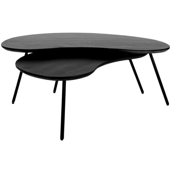 Couchtisch Ludo Black – Organic – 2er-Set Beistelltisch Sofatisch kleiner Tisch Couch Home67