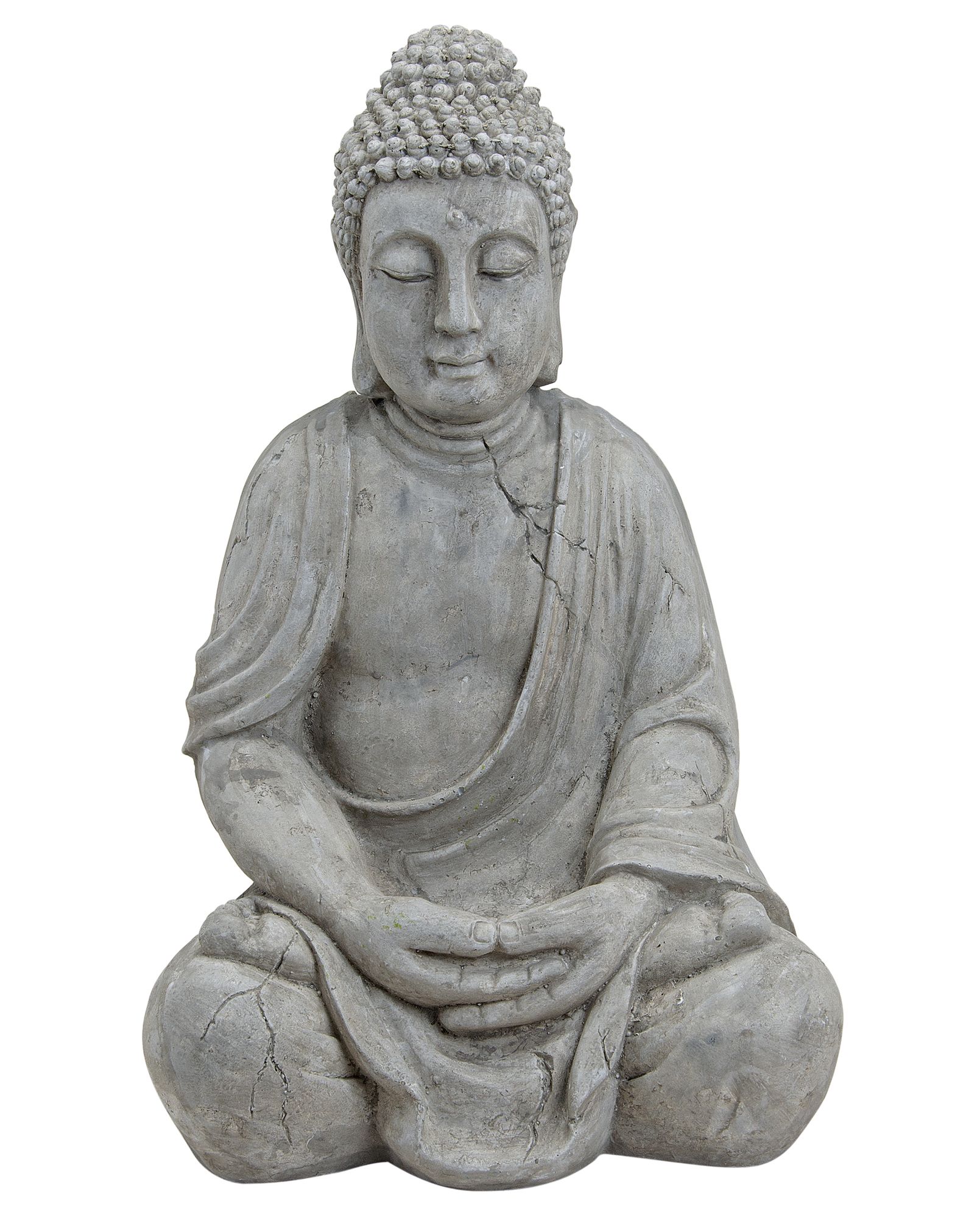 Buddha Modell 50cm Grau Magnesia Figur Mönch Garten