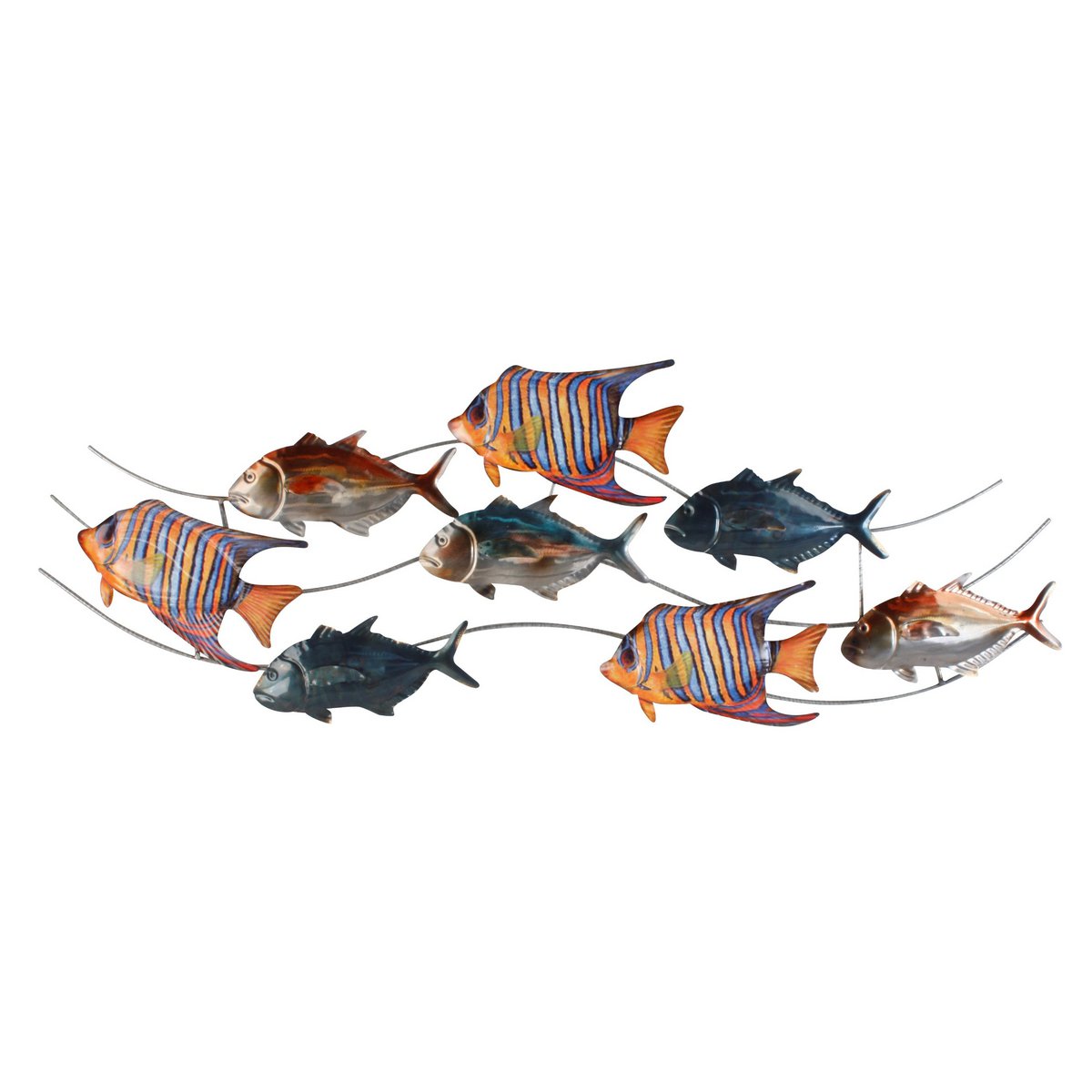 Fischschwarm 112 cm Wanddeko Fische Wandbild Metall Wand Dekoration 3D Artishoque