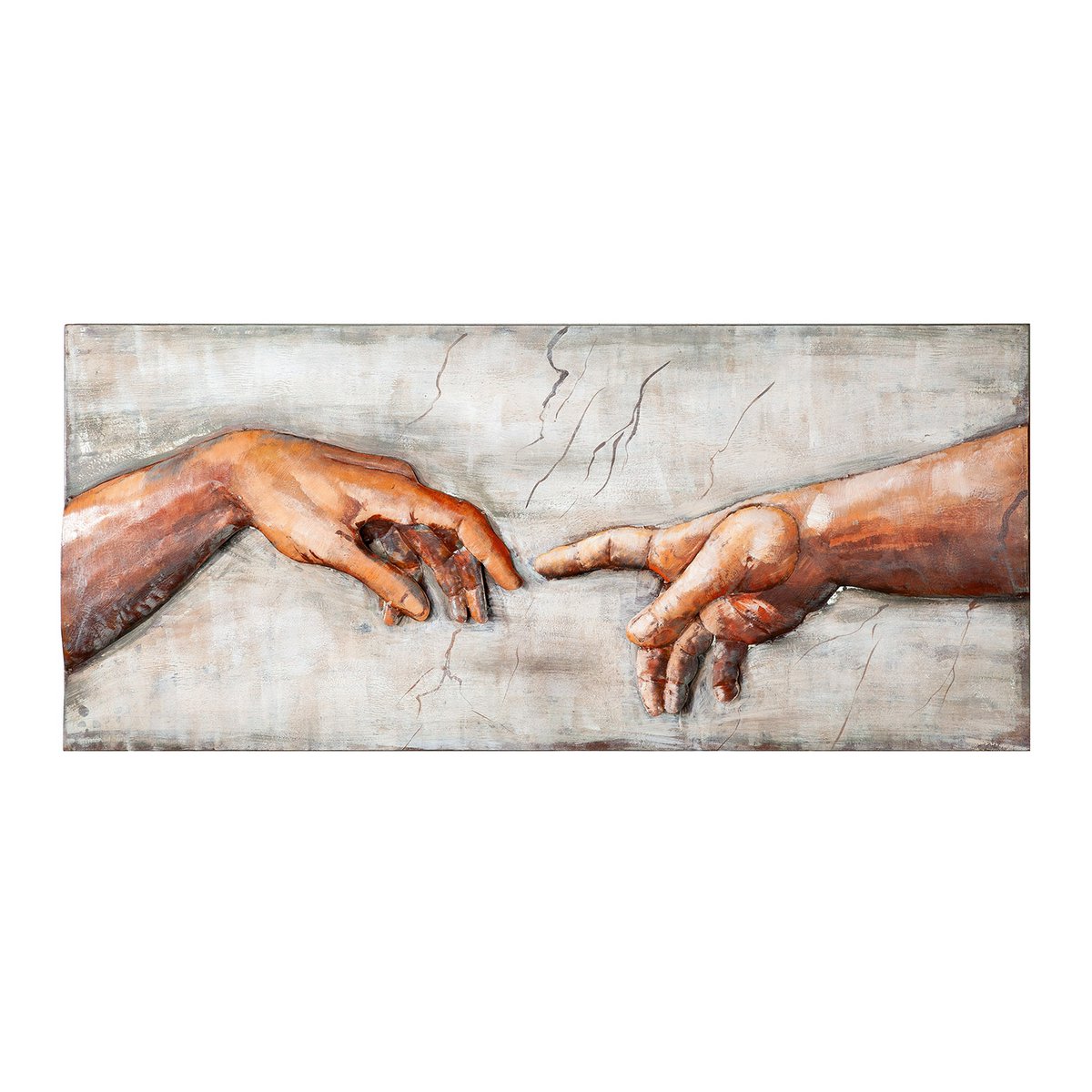 Gilde Wandbild Metall Bild Michelangelo 120x50cm Gemälde Kunst